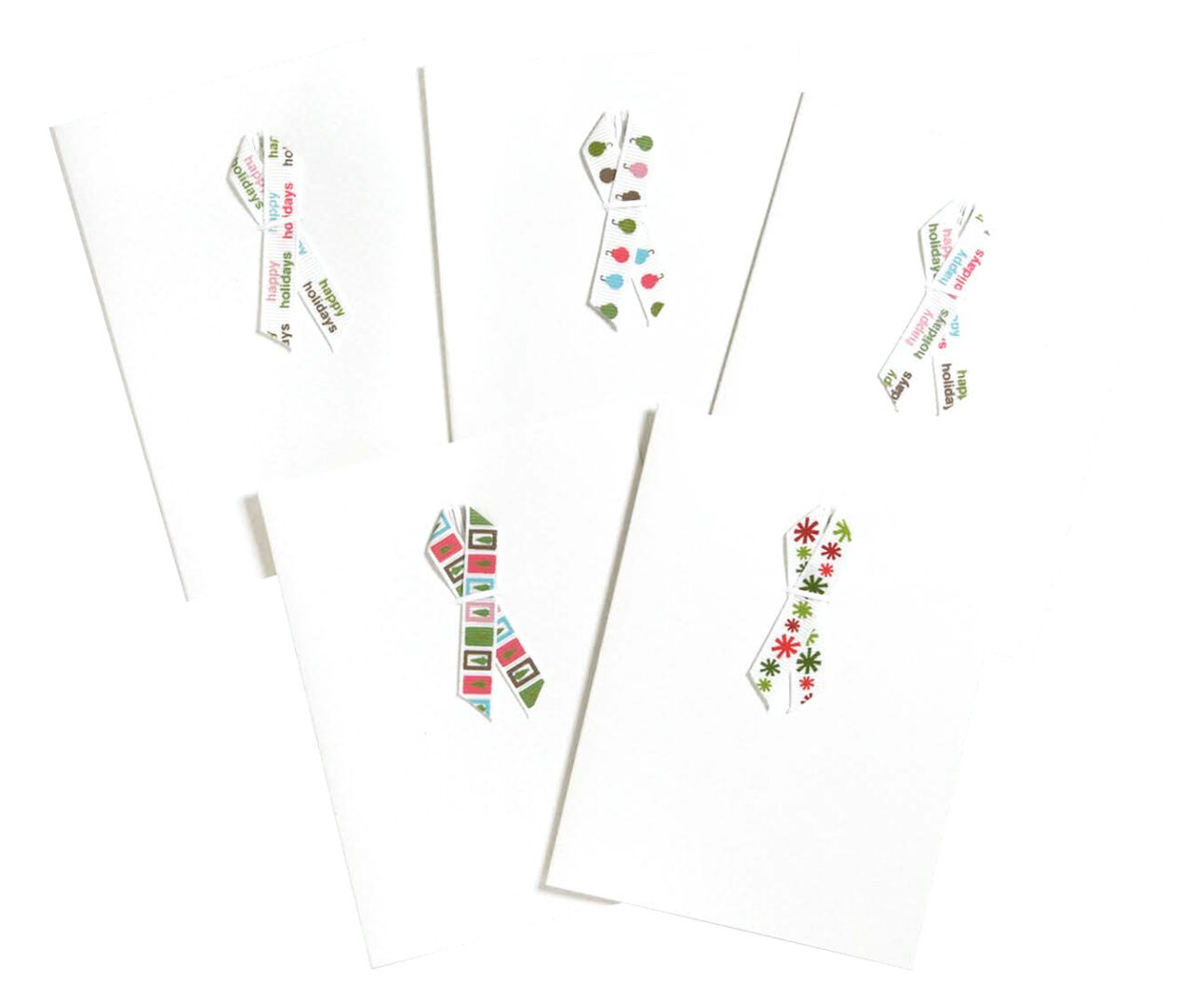 A set of six christmas cards with candy canes.